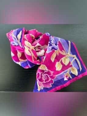 Oscar De La Renta Silk Floral Scarf